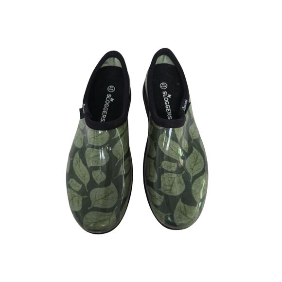 Sloggers Womens Rubber Clogs Size 10‎ Floral Green Cushioned Insoles Made USA - Picture 2 of 10